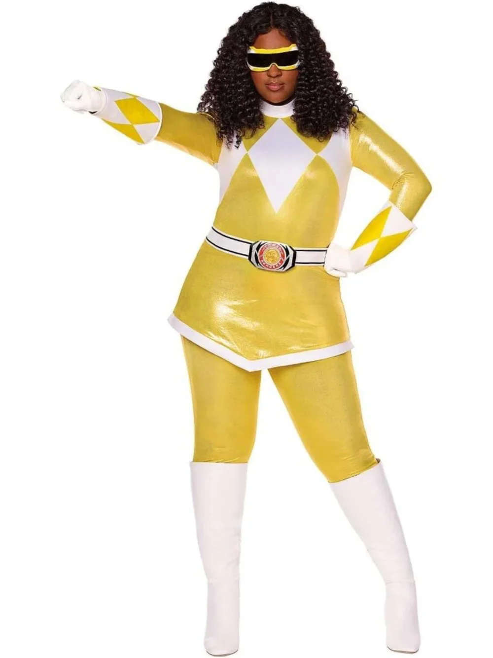 Mighty Morphin Power Rangers Adult Yellow Ranger Costume - Officially Licensed
